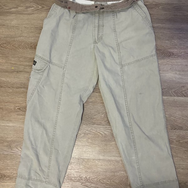Bugle Boy Air Command Cargo Pants Beige Vintage 90s