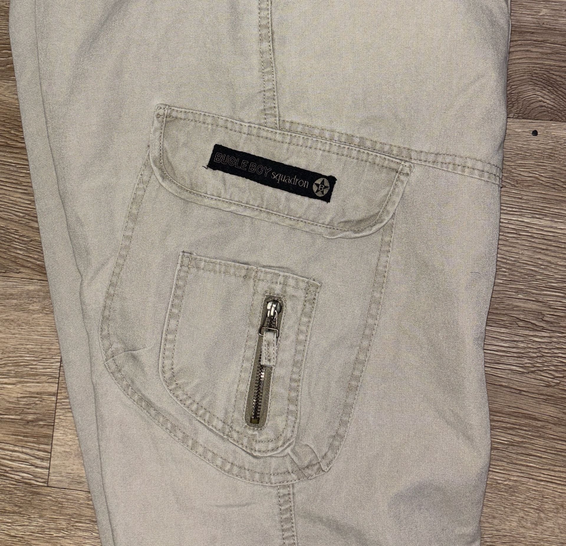 Bugle Boy Air Command Cargo Pants Beige Vintage 90s 6