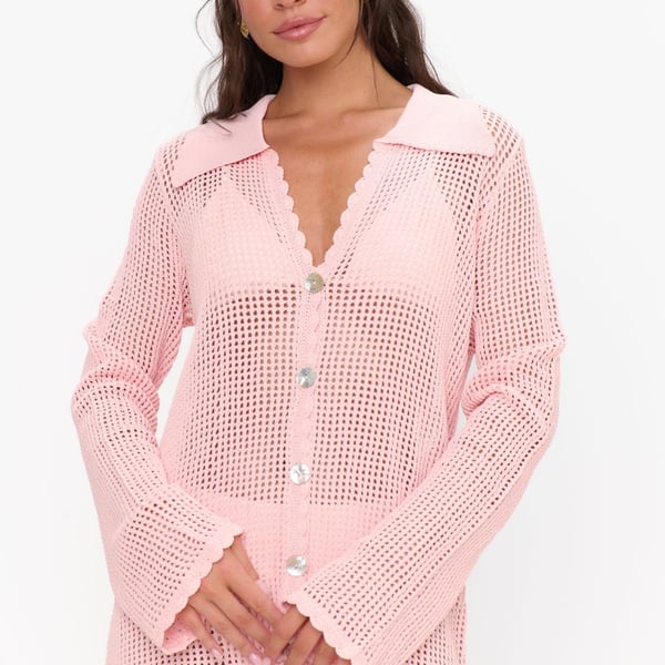 Show Me Your Mumu Button Up Coverup Size S Peachy Pink