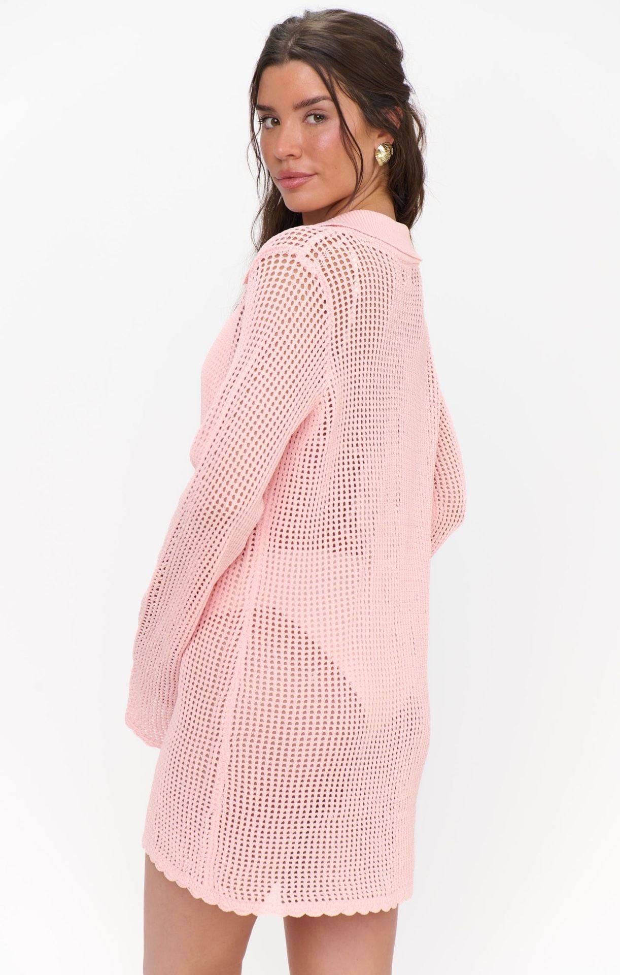 Show Me Your Mumu Button Up Coverup Size S Peachy Pink 3