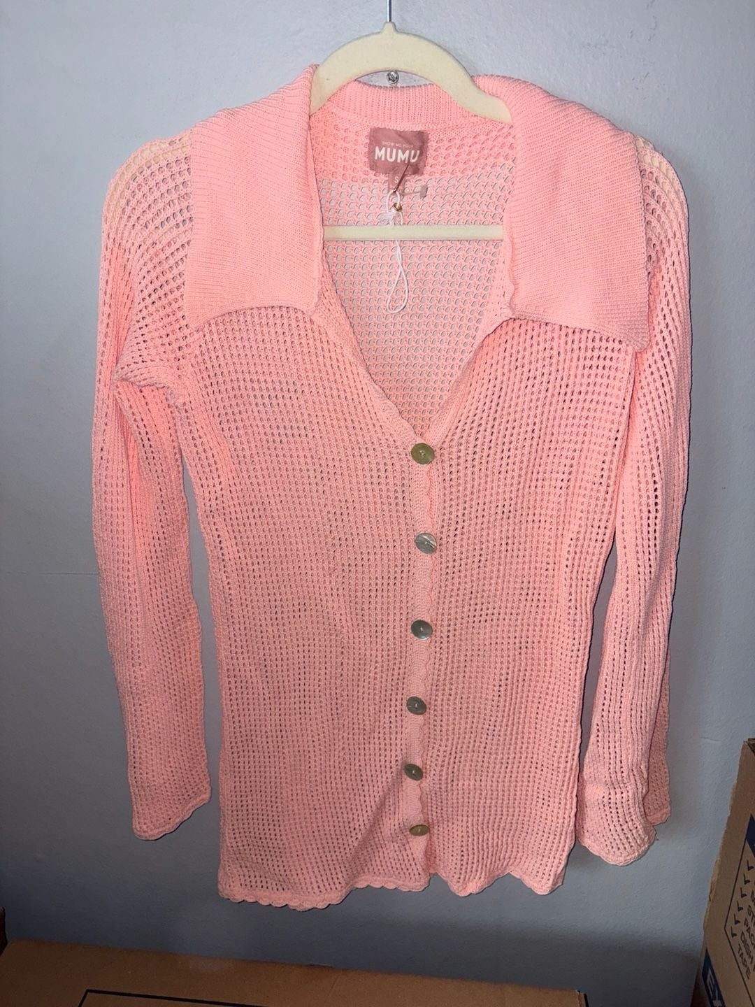 Show Me Your Mumu Button Up Coverup Size S Peachy Pink 4