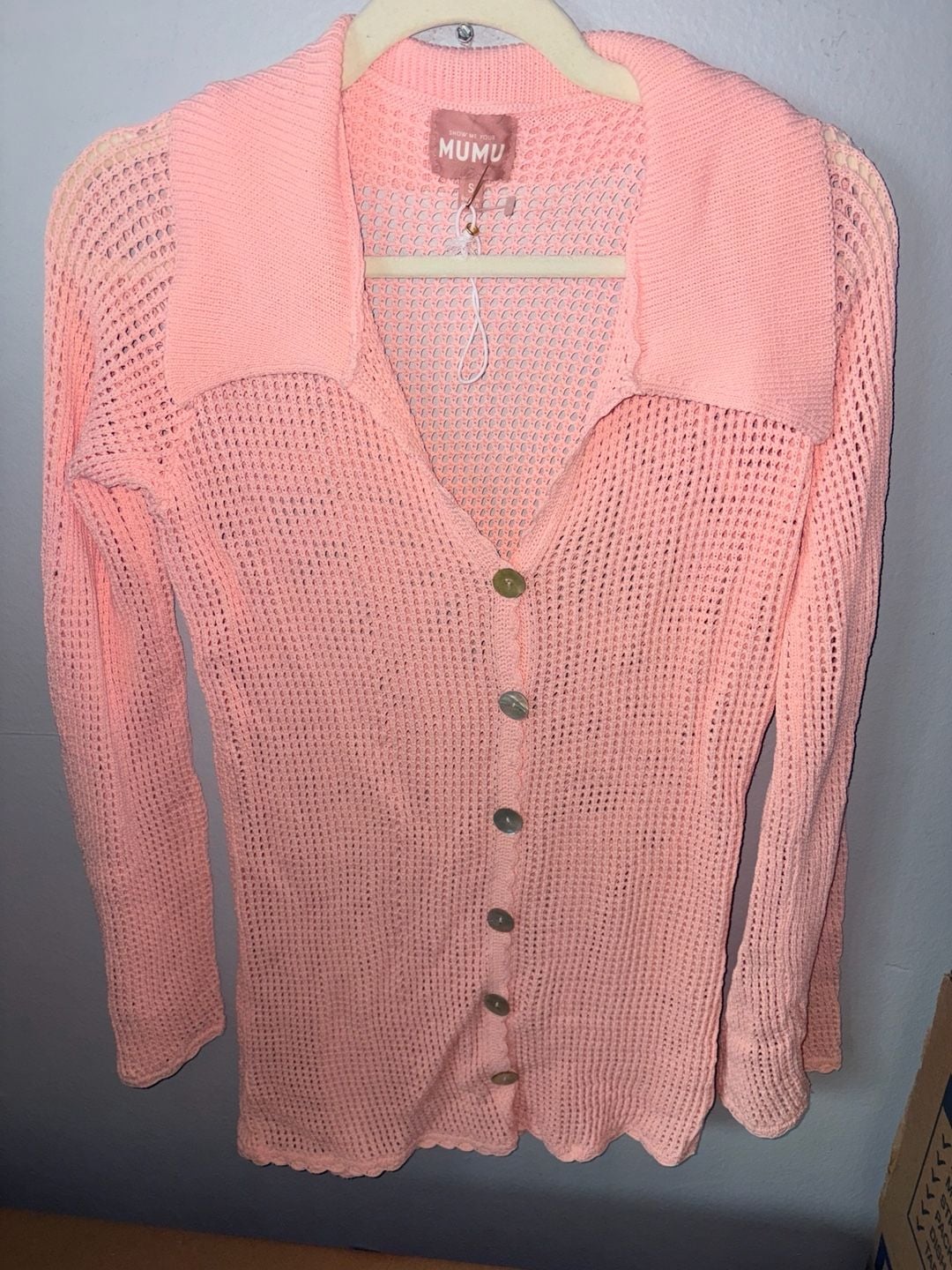 Show Me Your Mumu Button Up Coverup Size S Peachy Pink 6