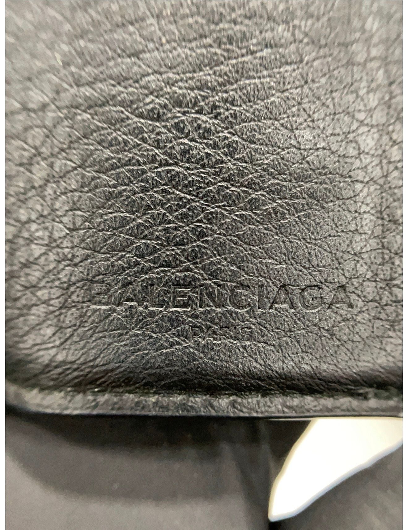 Balenciaga Paper Mini Trifold Wallet Black Leather 2