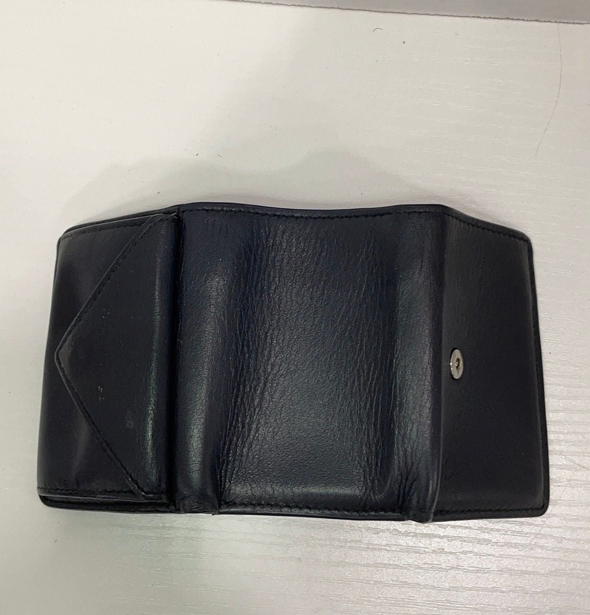 Balenciaga Paper Mini Trifold Wallet Black Leather 4