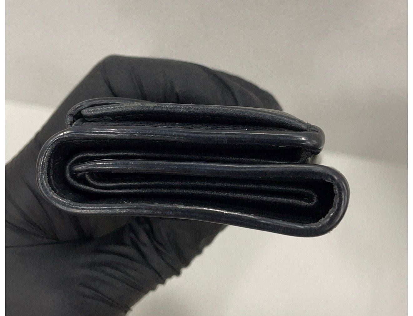 Balenciaga Paper Mini Trifold Wallet Black Leather 11