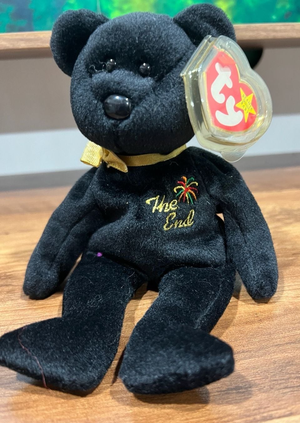 Ty Beanie Baby The End Bear Black Plush Stuffed Animal 1