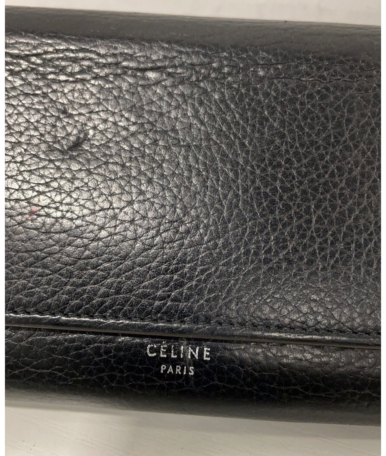 Celine Large Multifunction Flap Wallet Black Grained Leather 5