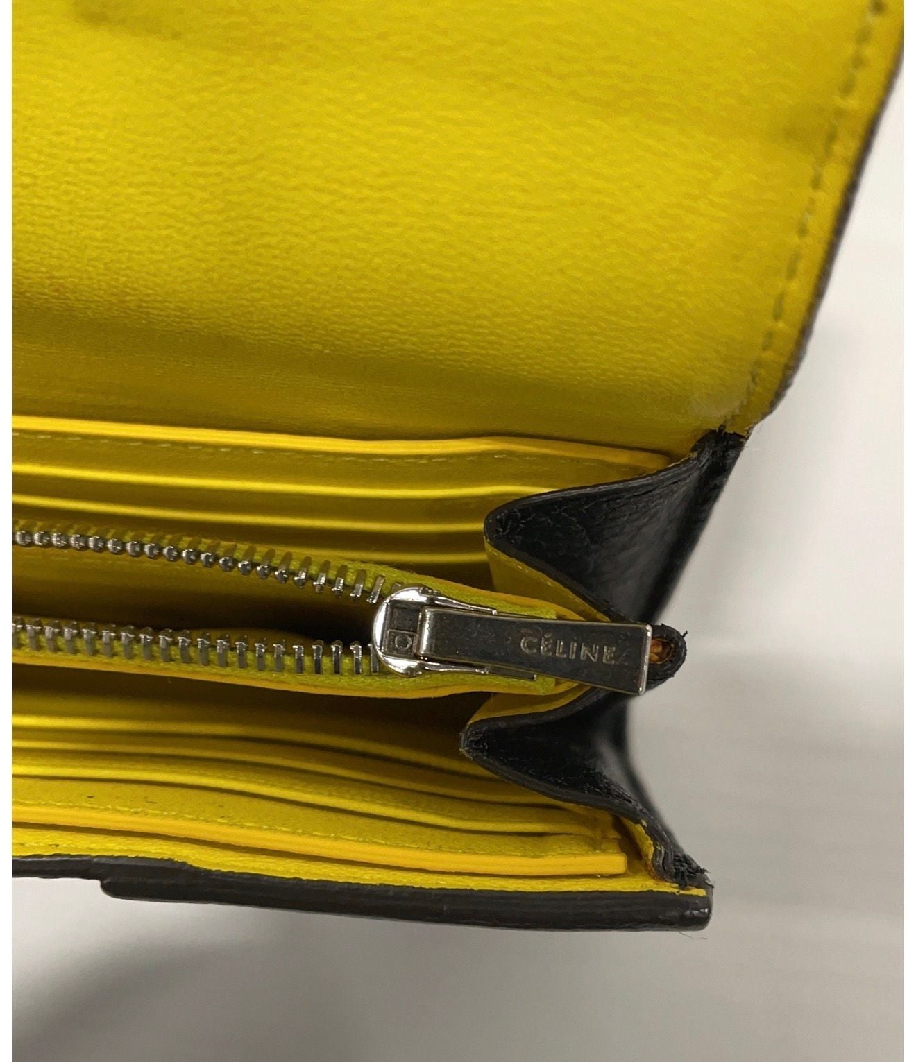 Celine Large Multifunction Flap Wallet Black Grained Leather 9