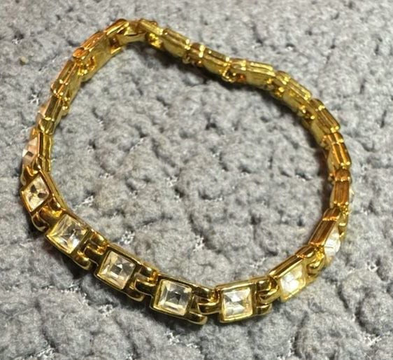 Vintage Gold Tone Cubic Zirconia Tennis Bracelet 7.5 Inch 2