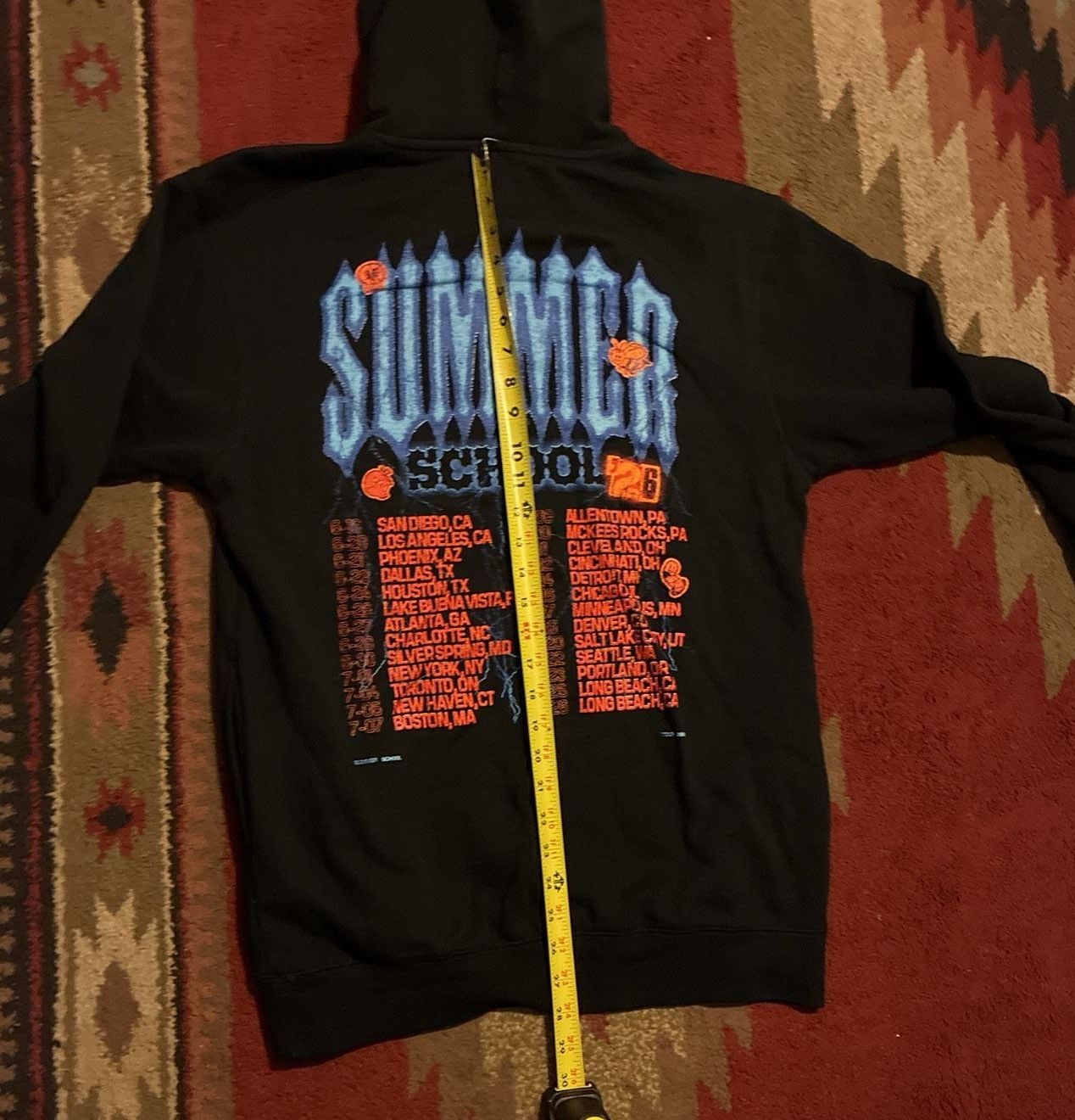 Summer School Tour '26 Hoodie Size Medium Black 8