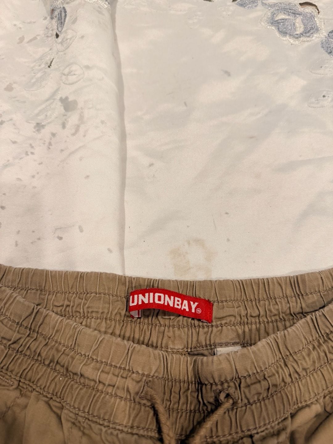 Unionbay Cargo Shorts Size XS Tan Cotton Twill Drawstring Waist Pockets 8