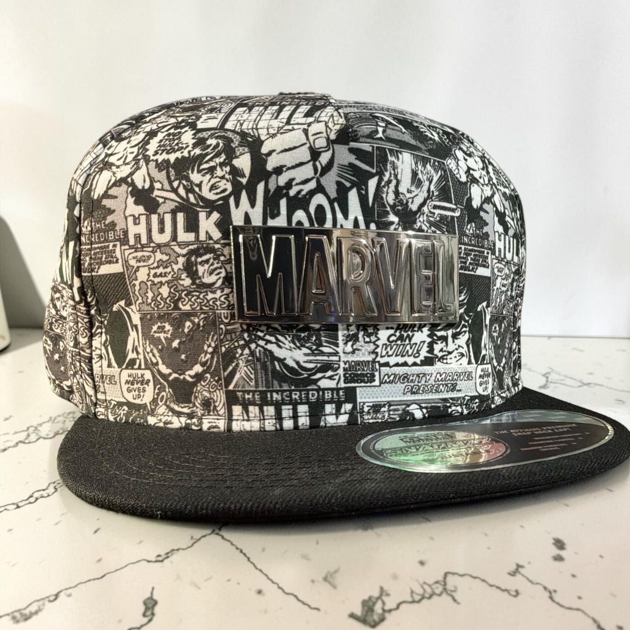 Marvel Concept One Snapback Hat White Black Comic Hulk Adjustable 7