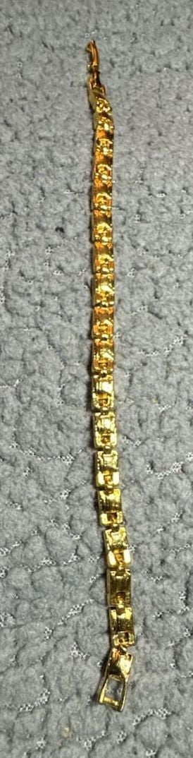 Vintage Gold Tone Cubic Zirconia Tennis Bracelet 7.5 Inch 5