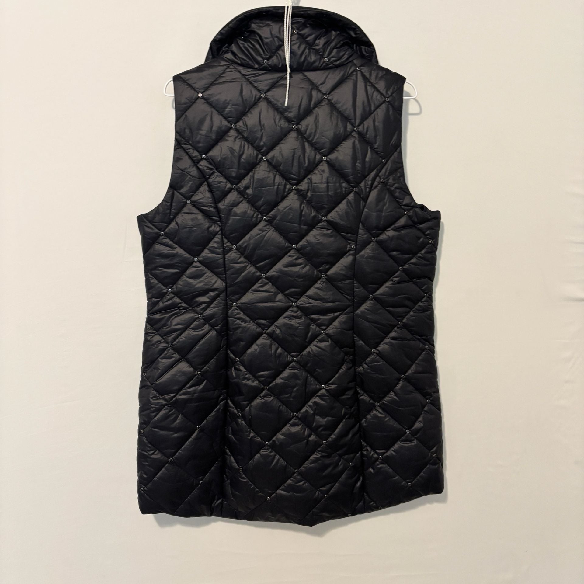 Chico's Zenergy Embellished Puffer Vest Size 8 Black Quilted Thinsulate 5
