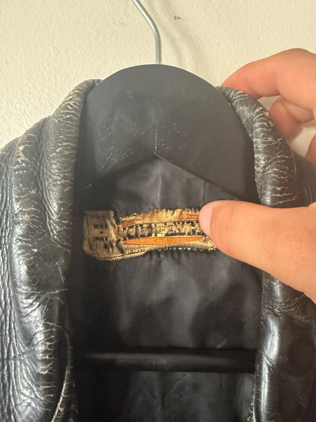 Vintage Motorcycle Leather Jacket Distressed Black Biker 4