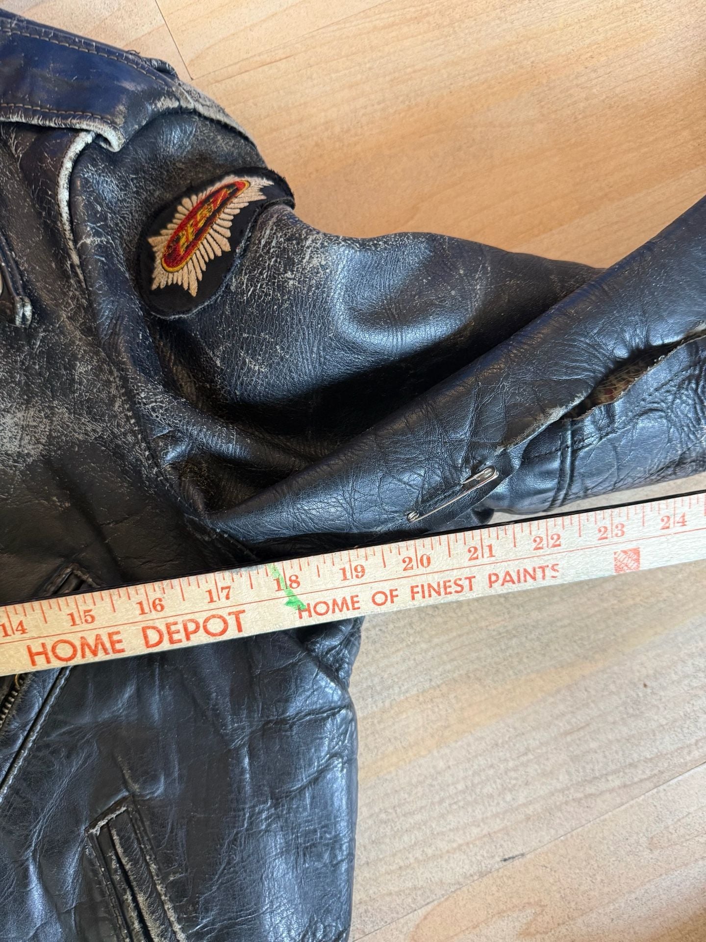 Vintage Motorcycle Leather Jacket Distressed Black Biker 12