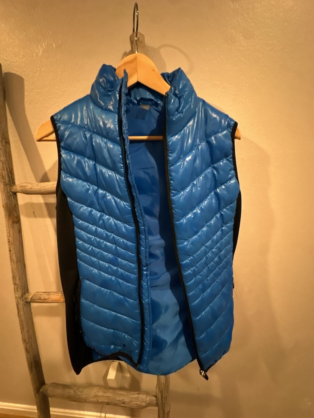 Xersion Puffer Vest Size M Blue Quilted Full Zip 6