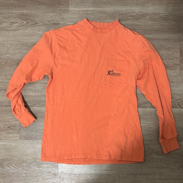 World Wide Sportsman Long Sleeve Pocket Tee Size S Orange