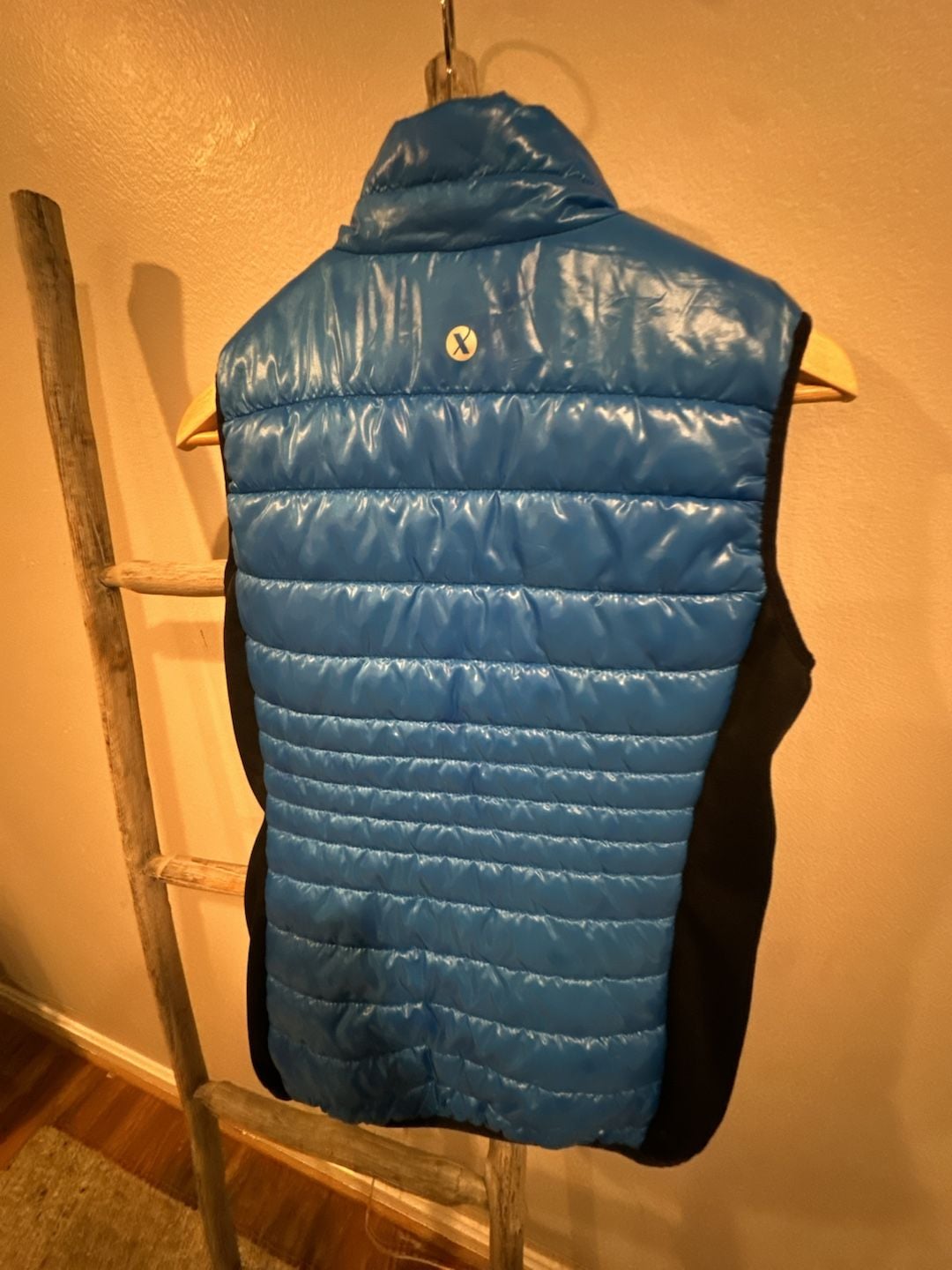 Xersion Puffer Vest Size M Blue Quilted Full Zip 13