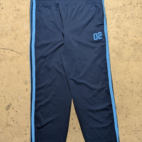 Athletic Works Track Pants Navy Blue 02 Striped