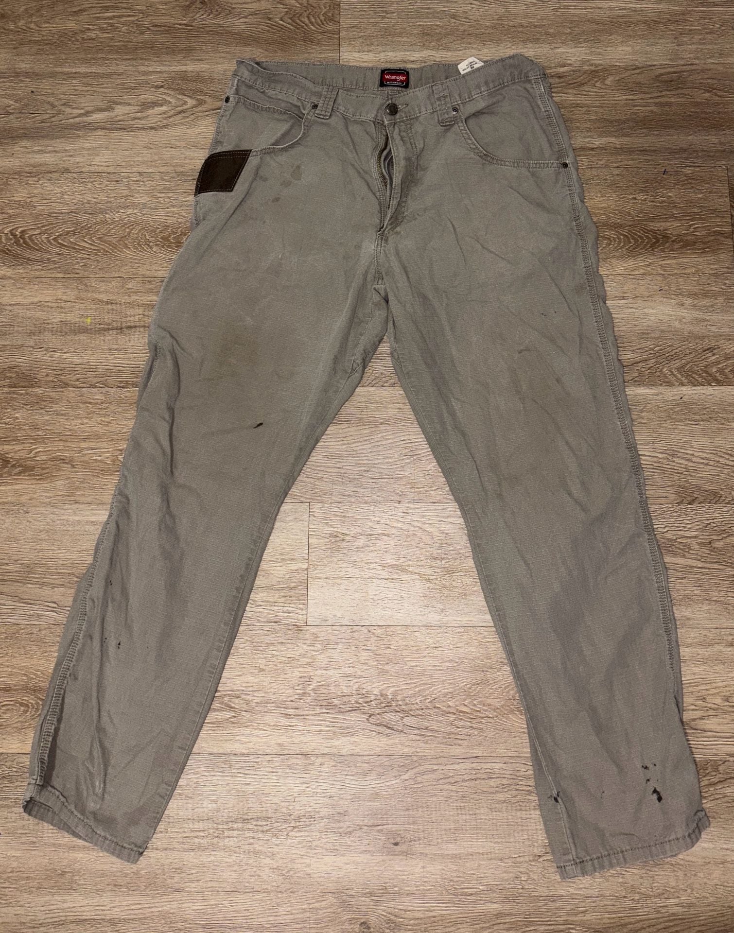 Wrangler Workwear Ripstop Carpenter Pants Size 36X32 Gray Cotton 2