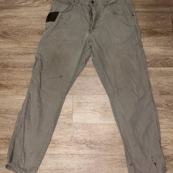 Wrangler Workwear Ripstop Carpenter Pants Size 36X32 Gray Cotton