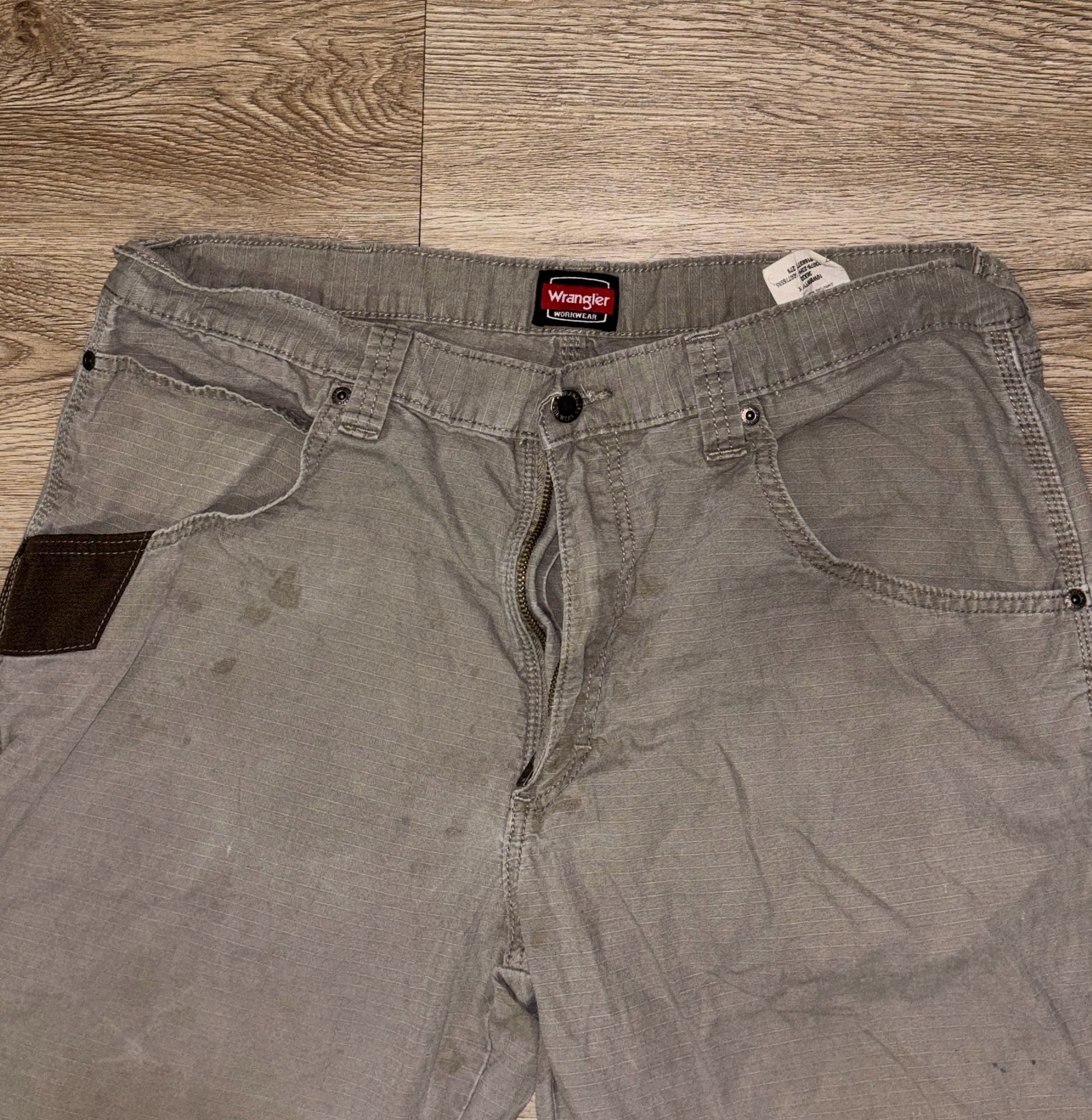 Wrangler Workwear Ripstop Carpenter Pants Size 36X32 Gray Cotton 3
