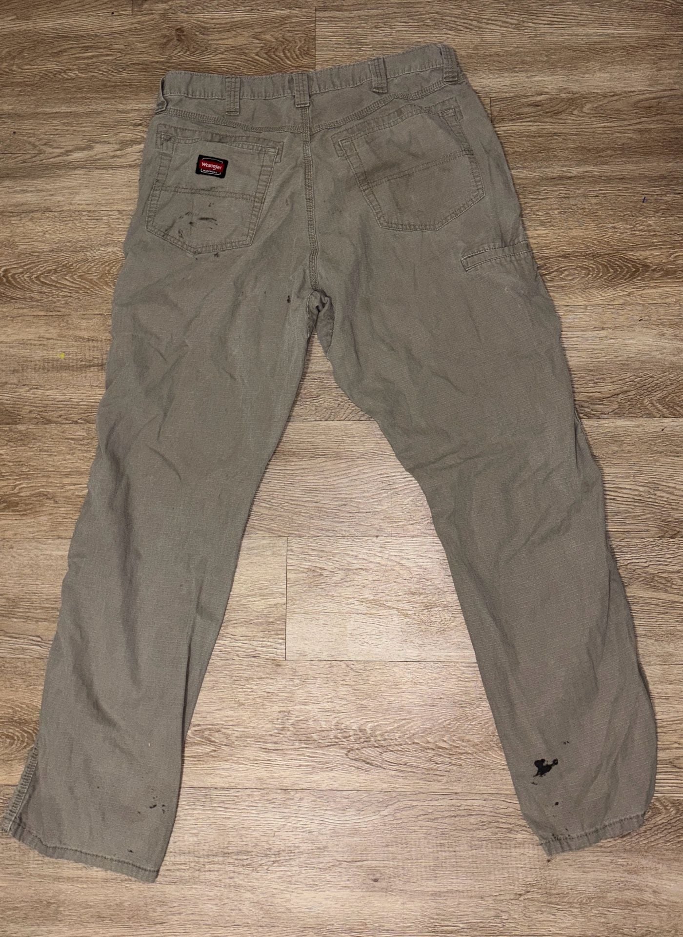 Wrangler Workwear Ripstop Carpenter Pants Size 36X32 Gray Cotton 4