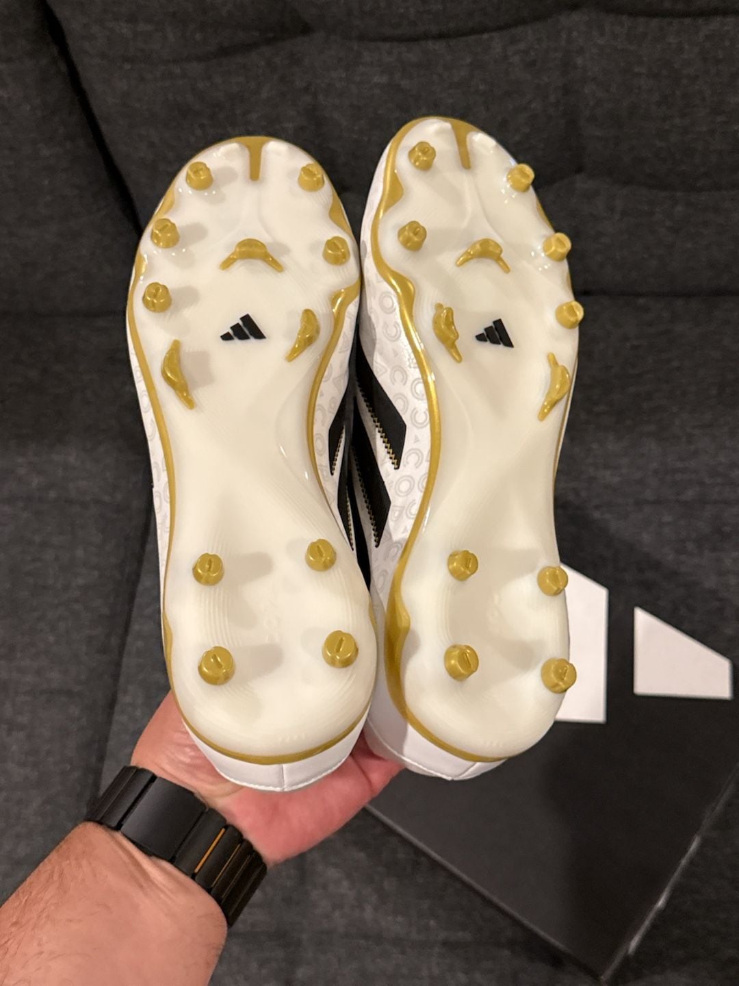 6M - Adidas Copa Pure III League White Black Gold Cleats 8