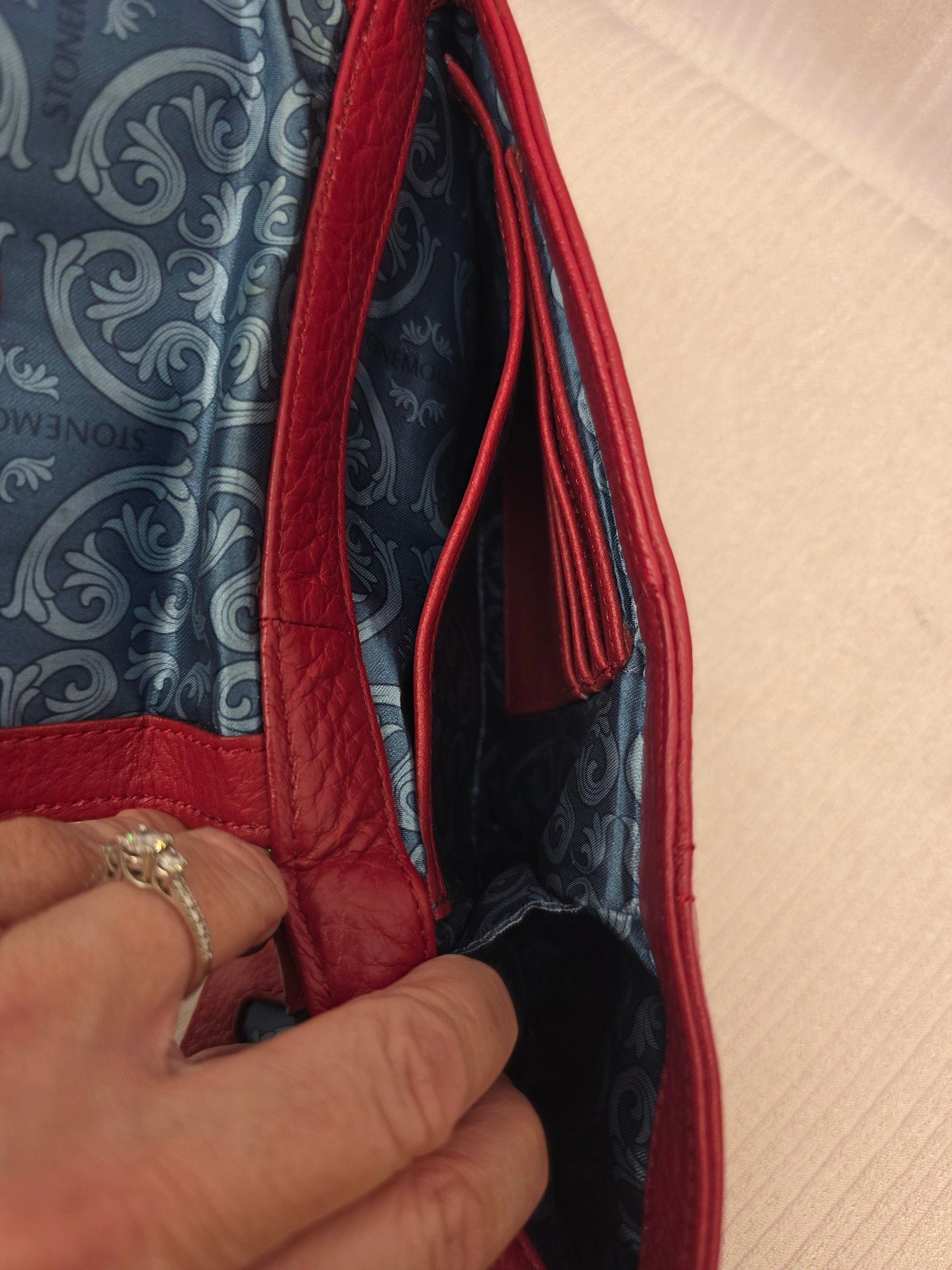 Stone Mountain Red Leather Crossbody Bag 6