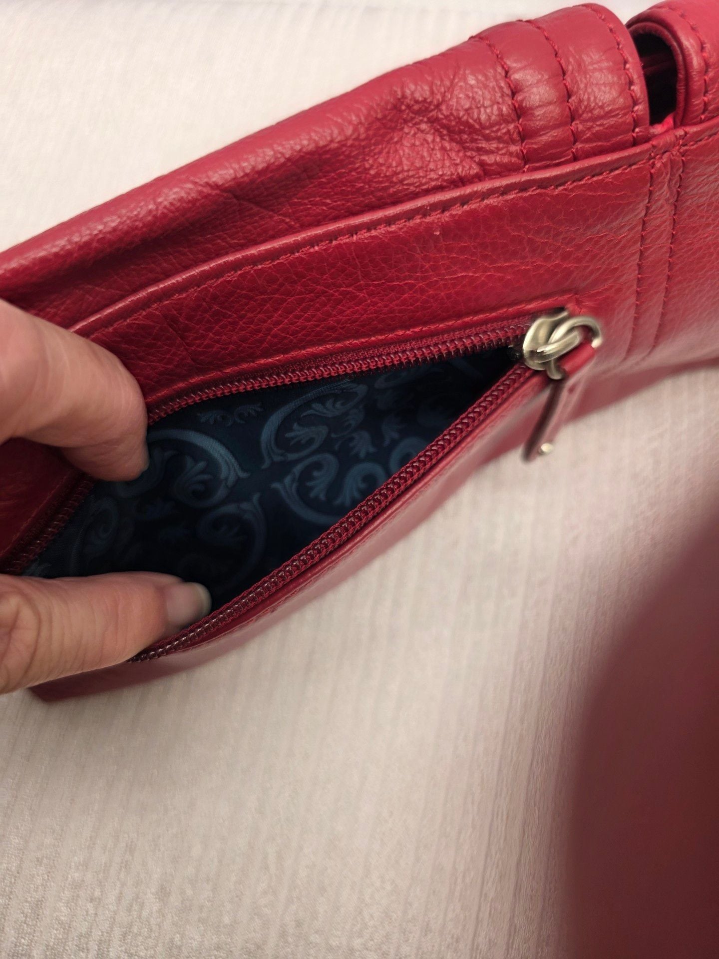 Stone Mountain Red Leather Crossbody Bag 7