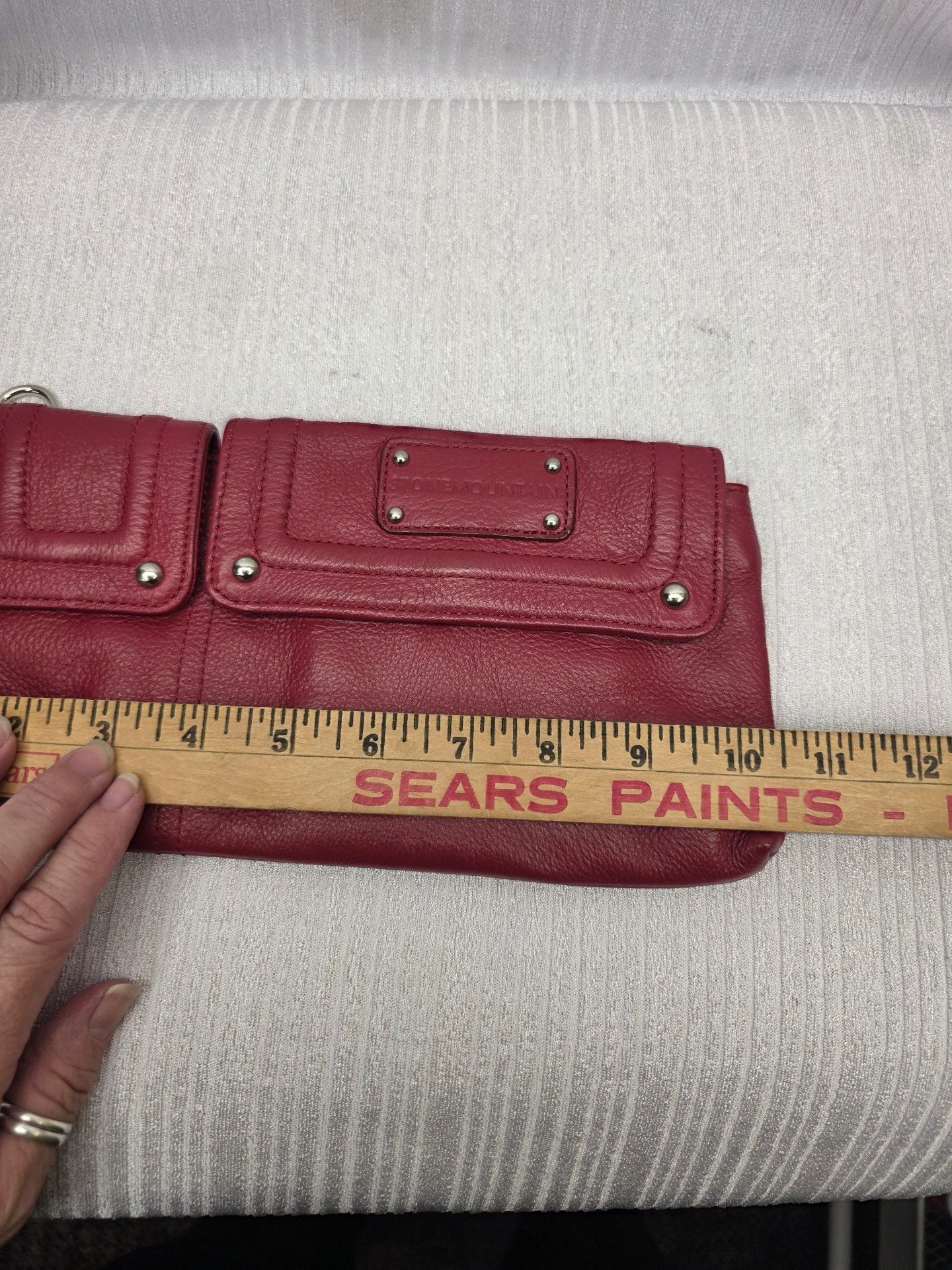 Stone Mountain Red Leather Crossbody Bag 8