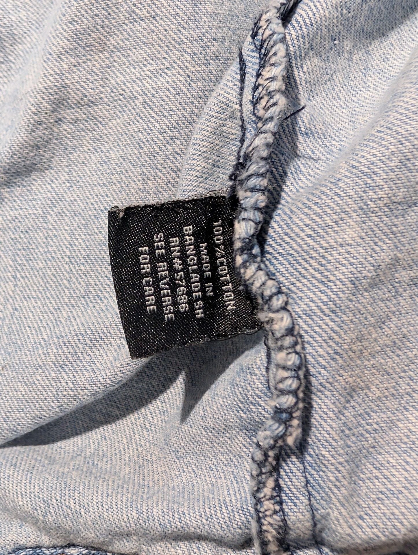 New Look Distressed Denim Jacket Size XL Light Wash Blue 7