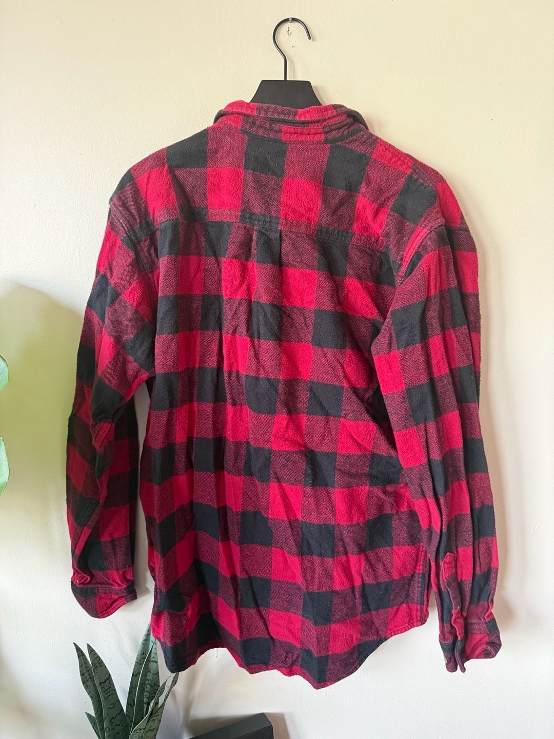 Field & Stream Flannel Shirt Size XL-TALL Red Black Buffalo Plaid 4