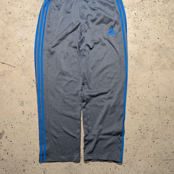 Adidas 3-Stripe Athletic Pants Gray Blue