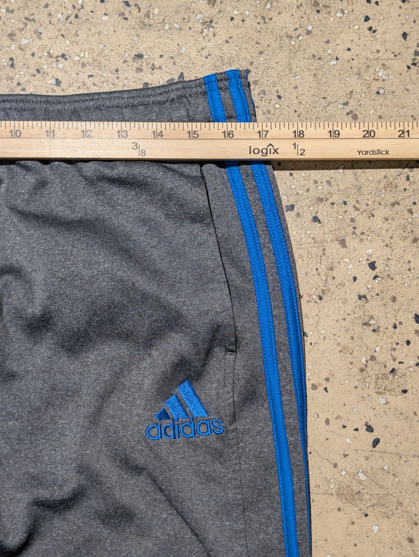 Adidas 3-Stripe Athletic Pants Gray Blue 3
