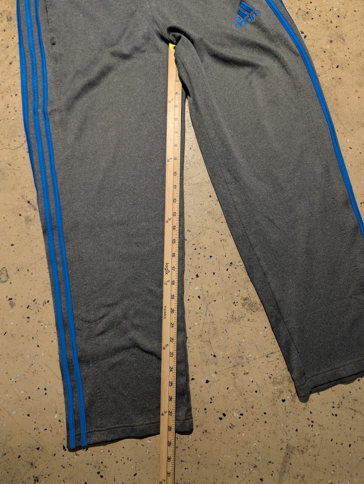 Adidas 3-Stripe Athletic Pants Gray Blue 4