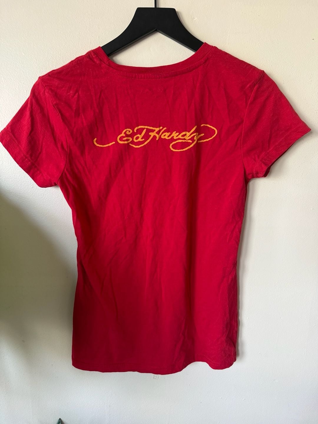 Ed Hardy Love Eternal T-Shirt Size L Red Rose Heart Graphic 5