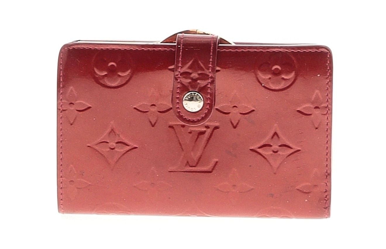 Louis Vuitton Monogram Vernis Viennois Kiss Lock Wallet Red Patent Leather 2