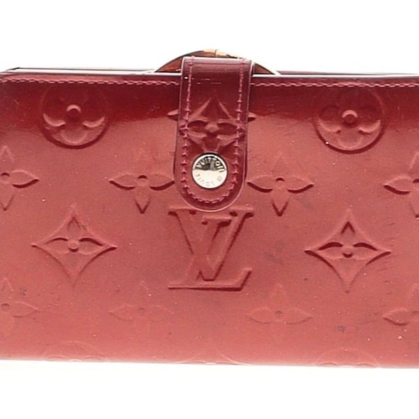 Louis Vuitton Monogram Vernis Viennois Kiss Lock Wallet Red Patent Leather