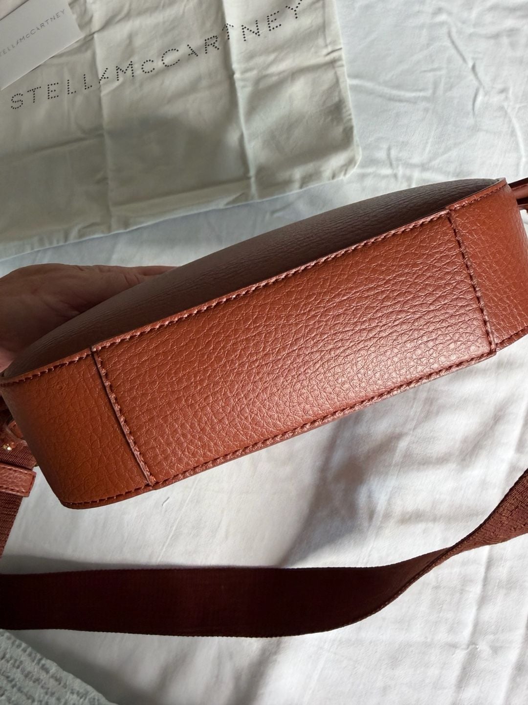 Stella McCartney $925 Logo Camera Crossbody Bag Auburn Brown 4