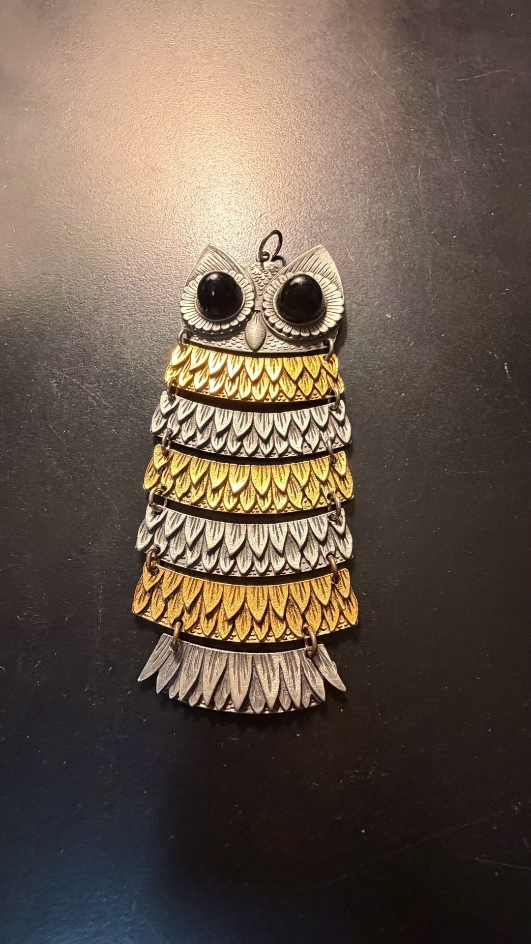 Vintage Articulated Owl Statement Necklace 2