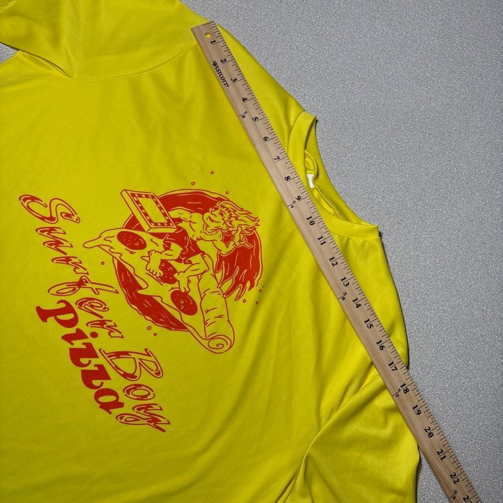 Suit Yourself Stranger Things Surfer Boy Pizza T-Shirt Yellow 5