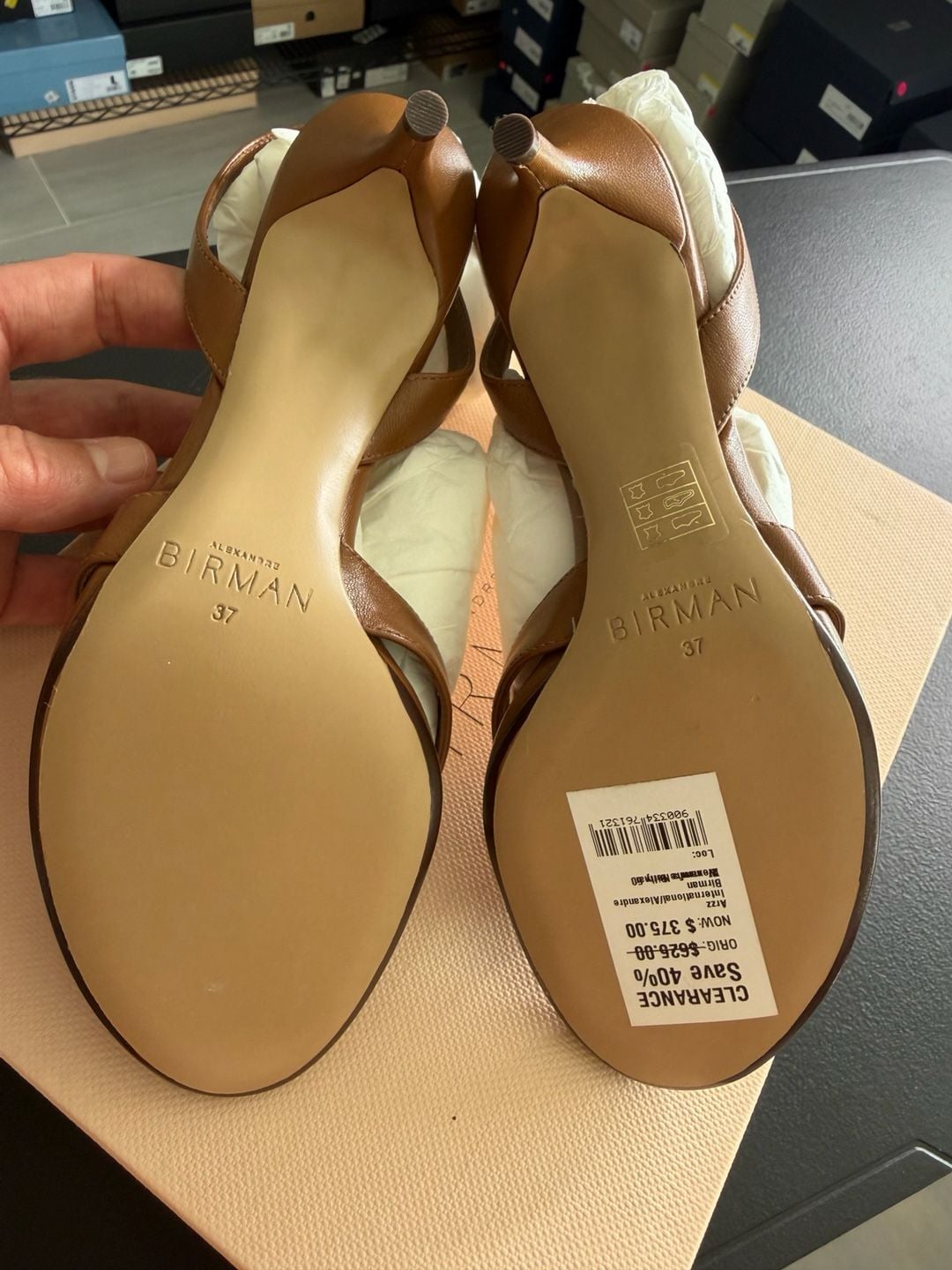 Alexandre Birman $625 Nelly 50 Espresso Leather Sandals 37.5 / US 7.5 NIB 8