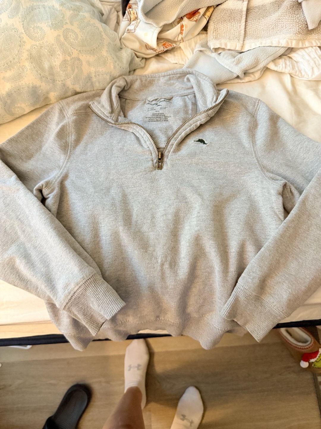 Tommy Bahama 1/4 Zip Pullover Sweatshirt Size XL Gray 1
