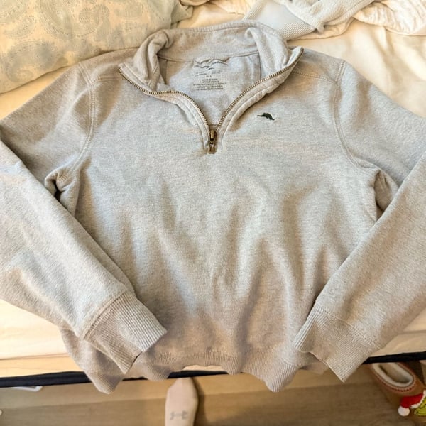 Tommy Bahama 1/4 Zip Pullover Sweatshirt Size XL Gray