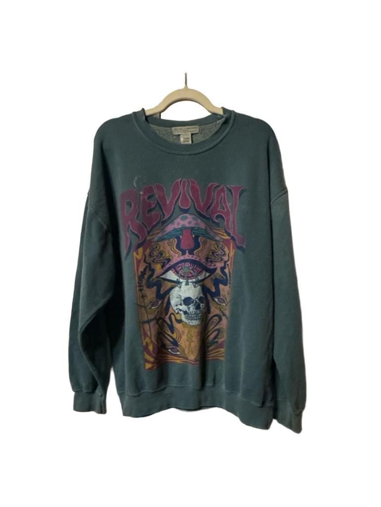 Project Social T Urban Outfitters Revival Skull Sweatshirt Size L/XL 2