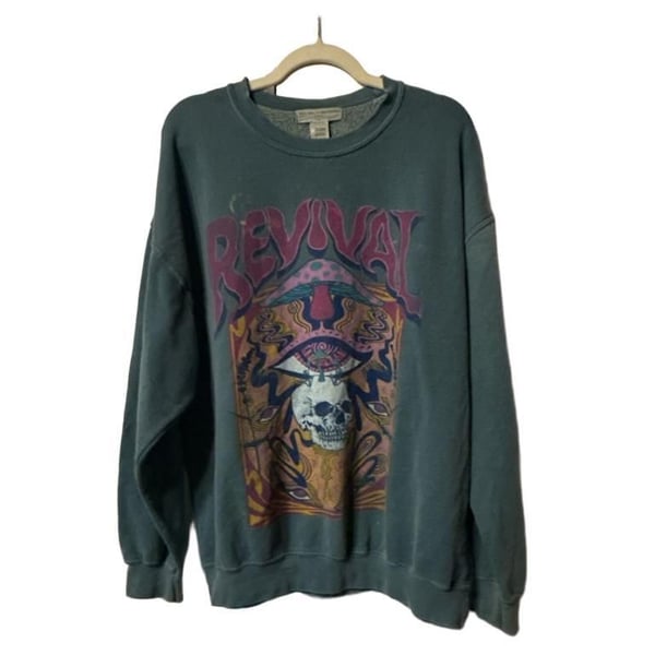 Project Social T Urban Outfitters Revival Skull Sweatshirt Size L/XL