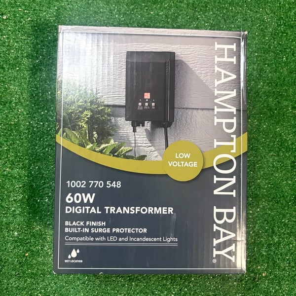 Hampton Bay 60W Digital Transformer SL-60-12-SV Black Finish