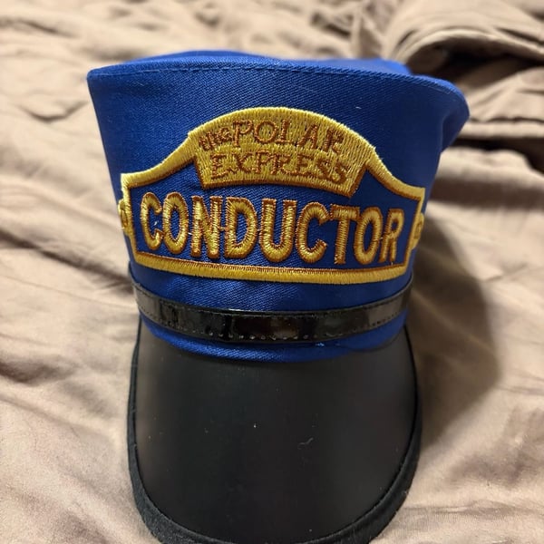 The Polar Express Conductor Hat Youth Size Blue Train Cap